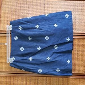 Painted Pony light embroidered jean skirt